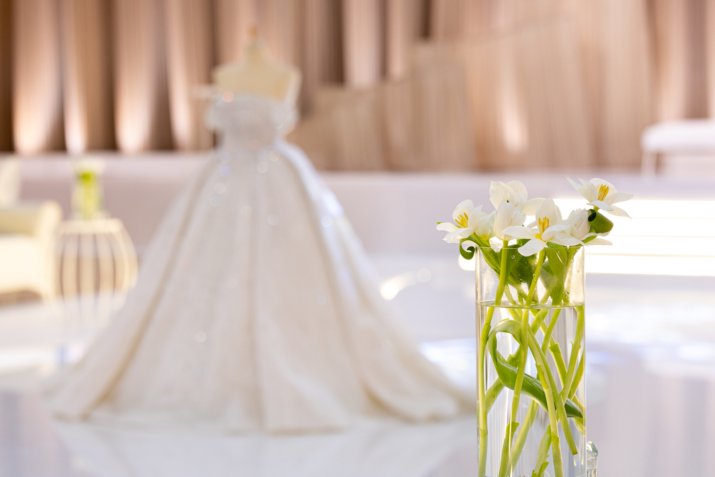 Flowers and wedding dress