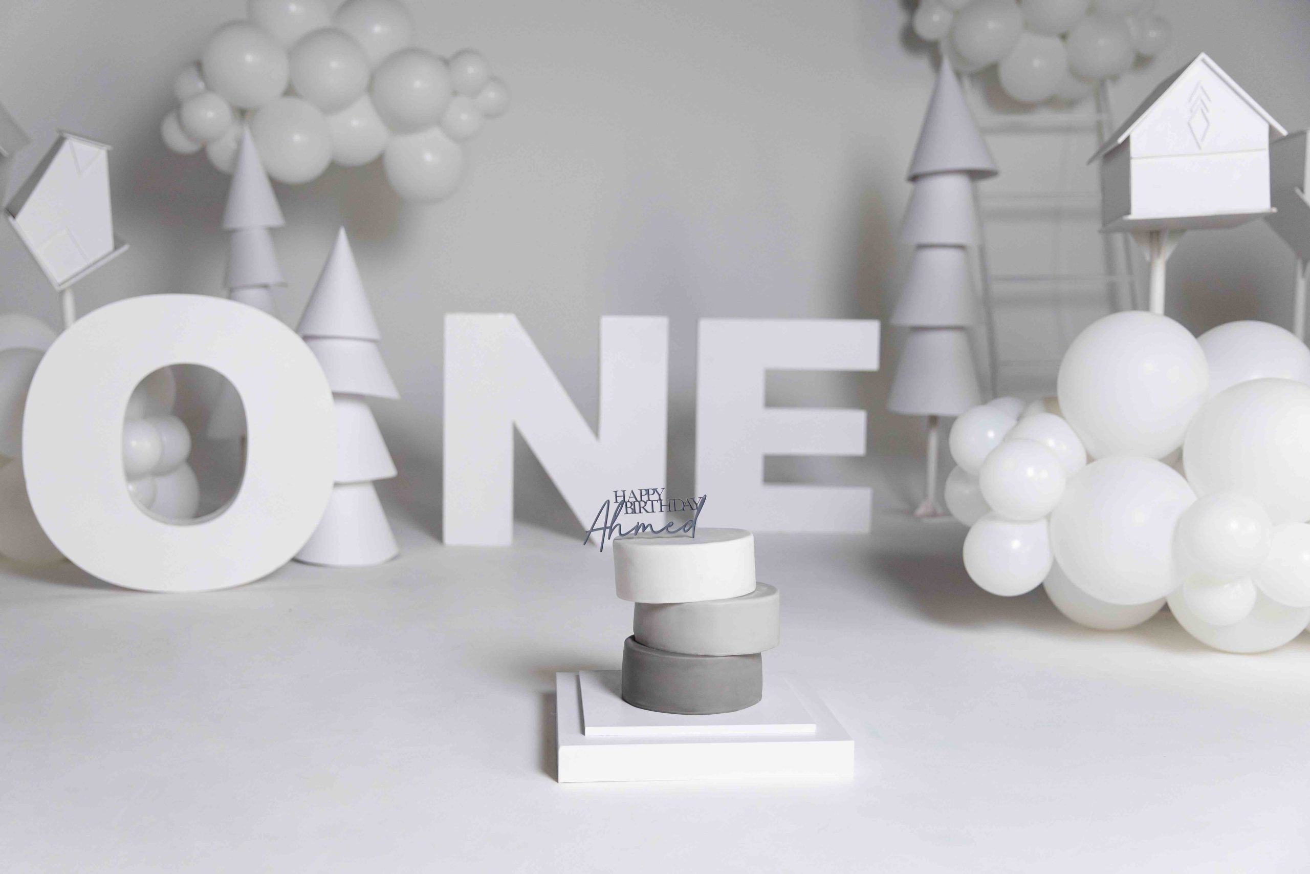 Cake with number and balloon