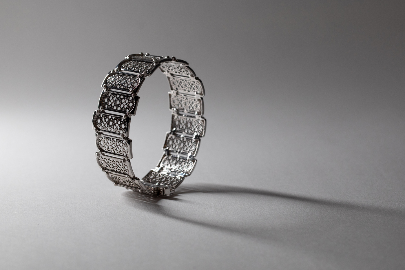 silver bracelet side view